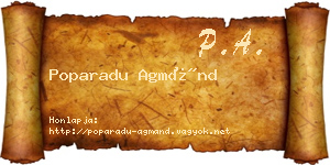 Poparadu Agmánd névjegykártya